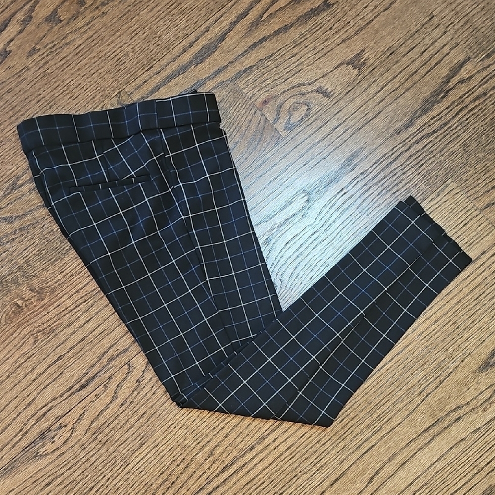 Amanda & Chelsea Black and Blue Plaid Pants